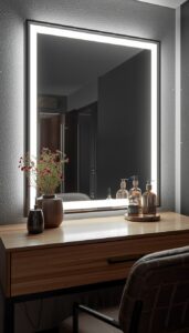 Use LED framed mirrors