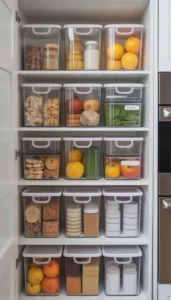 Use clear storage containers