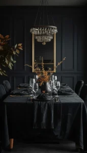 Use dark table linens