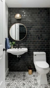 Use dark tile on accent walls
