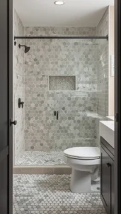 Use hex tiles on floors or feature walls