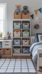 Use labeled bins and boxes