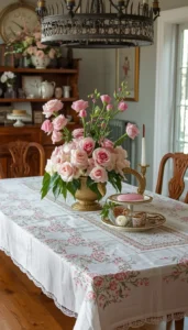 Use lace or embroidered linens
