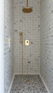 Use patterned tile on one wall