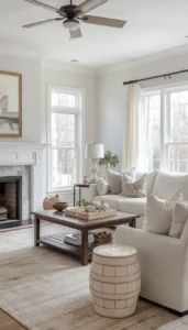 Use soft whites and creams