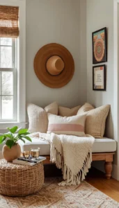 Use textured pillows and throws