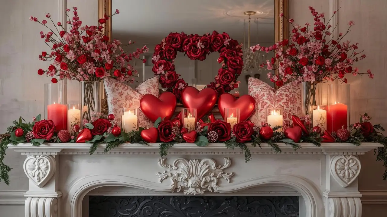 Valentine Mantel Decor Ideas