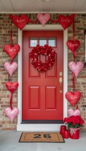 Valentine Porch Door Decor for Extra Impact
