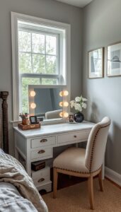 Window Side Vanity for Natural Lighting