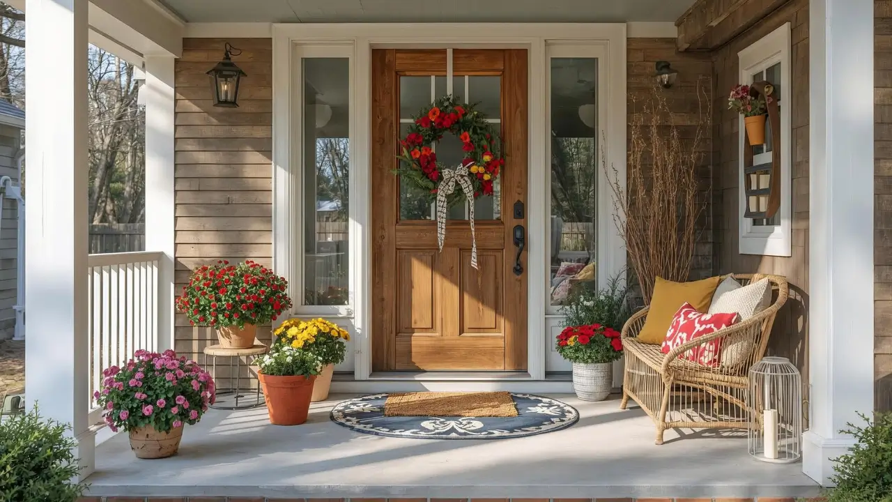 spring front porch decor