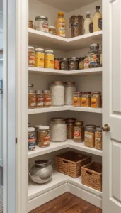 Add Corner Shelving to Maximize Small Pantry Space
