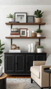 Add Decorative Shelving for Style and Storage