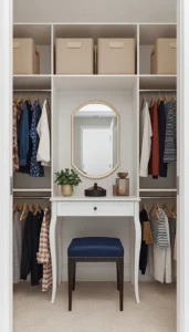 Add a stylish mirror or vanity