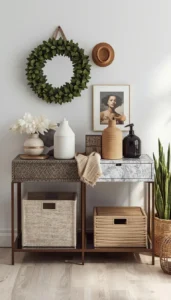 Add decorative boxes and storage