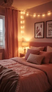 Add soft lighting for cozy feel