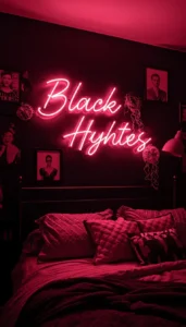 Add wall posters and neon lights