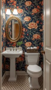 Balance bold wallpaper with simple decor