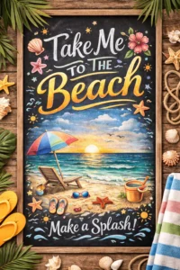 Beach Themed Chalkboard Art