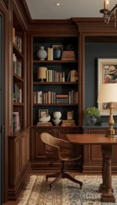 Choose Wooden Shelves or Dark Finishes