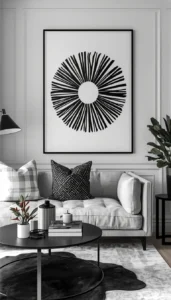 Choose black and white art for a luxury feel