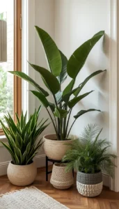 Choose decorative planters that match the room