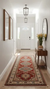 Choose long narrow rugs