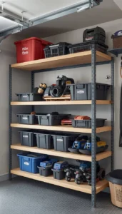 Choose strong metal or wooden shelves