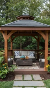 Create a Cozy Seating Area Inside the Gazebo