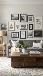 Create a gallery wall with framed photos