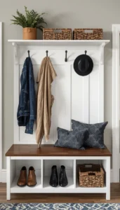 Decor Idea Place Hooks Above the Bench
