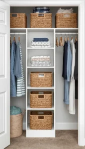 Decorate Shelves with Storage Baskets