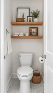 Decorate shelves with minimal accessories