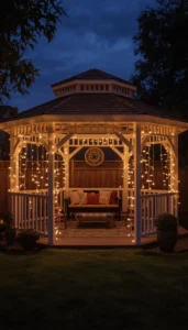 Decorate the Gazebo with String Lights and Soft Lighting