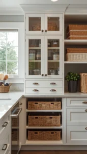 Design Pantry Cabinets with Decorative Storage