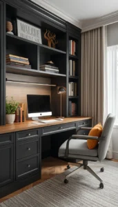 Functional Desk Setup for Library Office Design