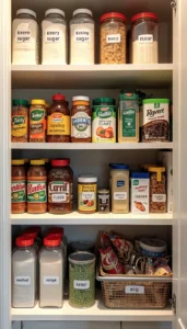 Group baking supplies together