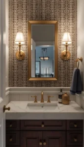 Install wall sconces beside the mirror