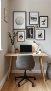 Keep wall decor balanced and uncluttered