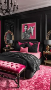 Luxury Black and Pink Bedroom Ideas