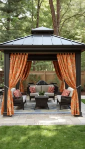 Match curtain colors with outdoor furniture