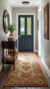 Match rug color with wall decor