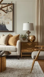 Mix metal with neutral furniture