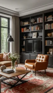 Multi Functional Home Library Layout