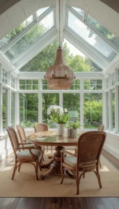 Natural Light Sunroom Dining Room Layout
