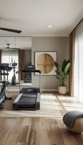 Natural and Bright Home Gym Design