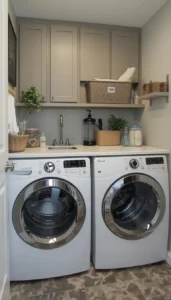 Organized Basement Laundry Storage Ideas