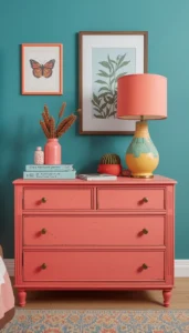 Paint old furniture in bright shades