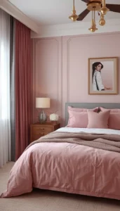 Pink and Grey Bedroom Combination