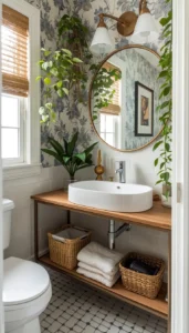 Place a small plant near the sink
