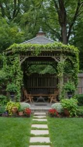 Place potted plants around the entrance